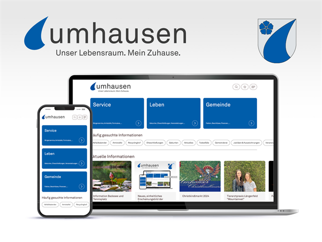 Darstellung des neuen Corporate Design der Gemeinde Umhausen